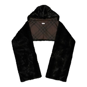 버버리 페이크 퍼 후드 스카프