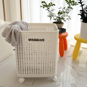 레니안 빨래바구니 이동식 틈새 분리수거함 접이식 다용도 운동기구정리함 세탁보관함