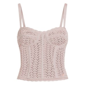 돌체앤가바나 크로셰 니트 코르셋 탑, 핑크계열, Italy 48(KR 77)