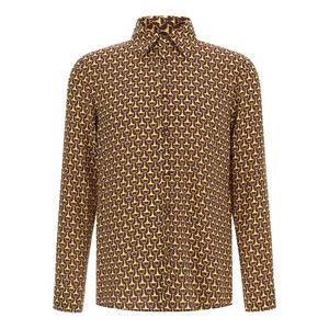 구찌 홀스빗 프린트 실크 셔츠