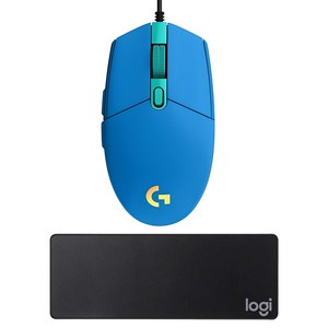 로지텍 유선마우스 G102 2ND + 마우스 장패드