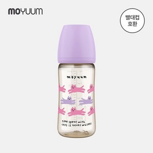 모윰 위드캣 에디션 PPSU 노꼭지 올인원 젖병, 퍼플, 270ml, 1개