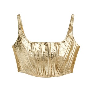 마크제이콥스 메탈릭 가죽 코르셋 탑, 골드계열, US 2