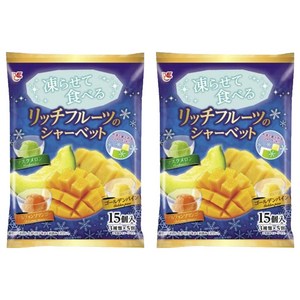 에이스베이커리 얼려서 먹는 리치 프루트 샤베트 머스크 멜론 + 알폰소 망고 + 골든 파인애플 15개입, 300g, 2개