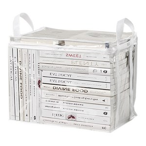 쿠넬 투명 책보관함 책 정리함 가방 PP, 대형(28L), 10개, 화이트