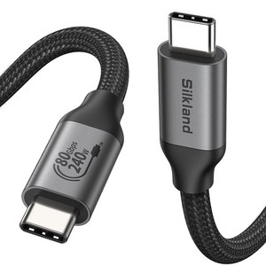 실크랜드 USB4.0 케이블 C타입-C타입 USB-if 인증 썬더볼트5/4/3 호환 240W 80Gbps 고속충전 PD 데이터 케이블