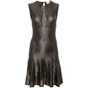 알렉산더맥퀸 메탈릭 스레드 플레어 드레스, 블랙계열+골드계열, Standard S(KR 55)