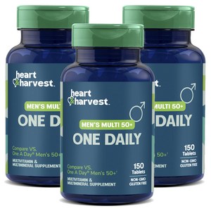 Heart & Harvest 멘스 멀티 50+ 원 데일리 타블렛, 150정, 3개
