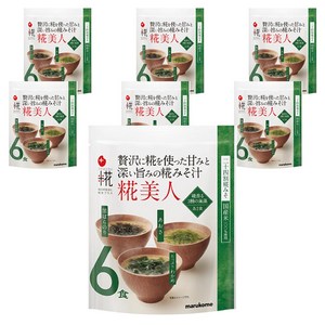 마루코메 플러스 코지 생미소국 누룩 미인 아오사 + 쿠로바라노리 + 듬뿍 미역 맛 6개입