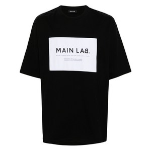 발망 슬로건 패치 티셔츠