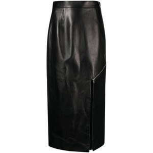 알렉산더맥퀸 벨트 사이드 슬릿 미디 스커트