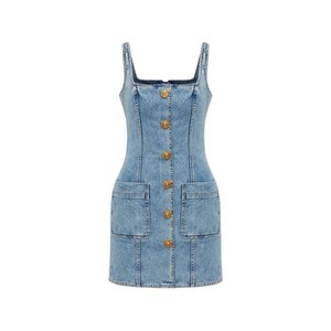 발망 버튼 프런트 데님 드레스, 블루계열, France 38(KR 66)