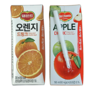 델몬트 드링크 190ml (오렌지-24팩) + (사과-24팩), 48개