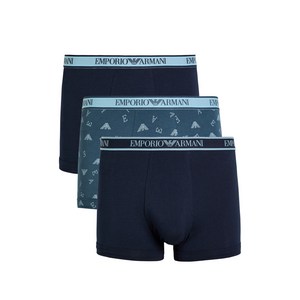 엠포리오아르마니 로고 밴드 복서 브리프 3팩 세트, 블루계열, L