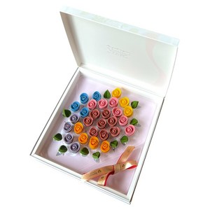 메시지더로즈 부케 미뇽 & 레인보우 초콜릿 선물세트 39개입, 1개