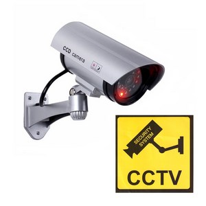 NeedOn 가짜 CCD 카메라 모형 페이크 CCTV 감시 카메라, CCD카메라 페이크CCTV(실버)