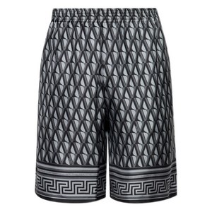 베르사체 그레카 트리밍 실크 쇼츠, 그레이계열+블랙계열, Italy 46(KR 95)