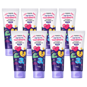 뷰카 주니어 마일드 고불소 구취케어 비건 어린이 치약 포도향, 110g, 8개