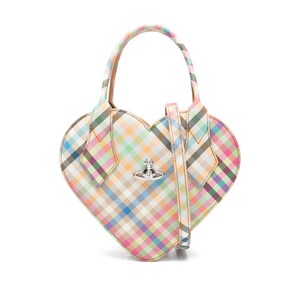 비비안웨스트우드 조세핀 하트 플레이드 토트 백