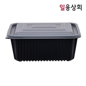 [ILYONG] 사각 찜용기 JH 23199 특대 2500ml 100세트 검정, 100개, 1세트