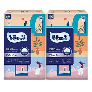 잘풀리는집 천연펄프 미용티슈 2겹, 250매입, 6개