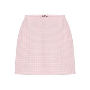 베르사체 체크 패턴 미니 스커트, 핑크계열+화이트계열, Italy 40(KR 55)
