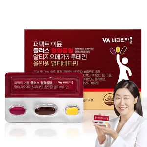비타민마을 퍼펙트 이뮨 플러스 혈혈콜혈 알티지오메가3 루테인 올인원 멀티비타민, 1개, 14회분