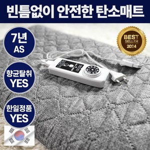 [전자파안심] 포그미아 100% 탄소매트 전기요 원적외선 전기장판 1인용 2인용, 더블(136 x 180cm), 모던그레이