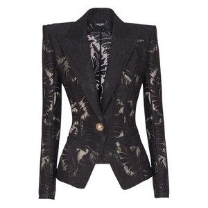 발망 레이스 슬림 핏 재킷, 블랙계열, France 38(KR 66)