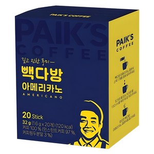 빽다방 아메리카노 스틱커피, 1.6g, 20개입, 1개