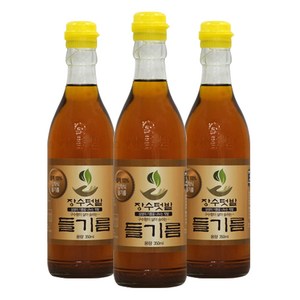 장수텃밭 통들깨100% 옛날 들기름 350ml, 3개