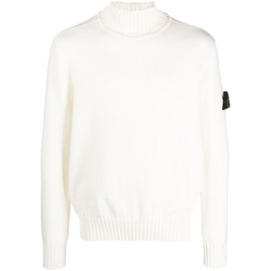 스톤 아일랜드 컴퍼스 모티프 터틀넥 스웨터