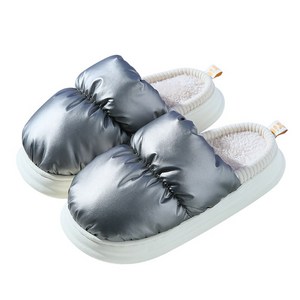 아이엠비엠 EVA 예쁜 패딩 슬리퍼 털 안감 키높이 신발 Padding slippers 실버 그레이