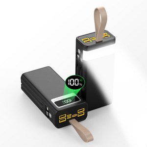 CCAGU대용량 보조배터리 60000mAh 고속충전PD 22.5W 2개 충전선 내장 캠핑용 차박용 여행용 멀티단자