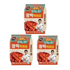 백종원 왕떡 떡볶이 뺵쿡 쌀떡볶이 413g X 3개