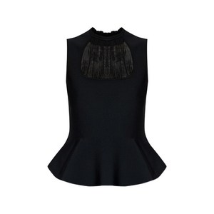 알렉산더맥퀸 레이스 디테일 페플럼 헴 블라우스