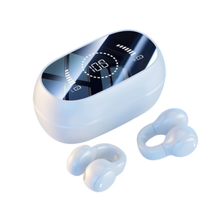 SMABAT 공기 전도 블루투스 이어폰 이어클립형 블루투스 이어폰 LED 디스플레이 오픈형 블루투스 이어폰