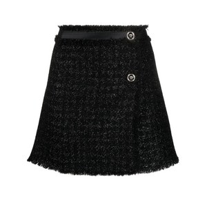 베르사체 프린지 트위드 미니 스커트, 블랙계열, Italy 40(KR 55)