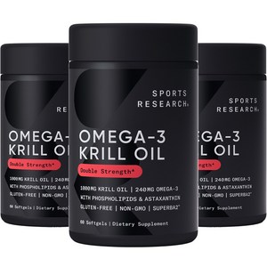 스포츠리서치 슈퍼바2 앤타크틱 크릴 오일 1000mg 아스타크산틴 포함 소프트젤