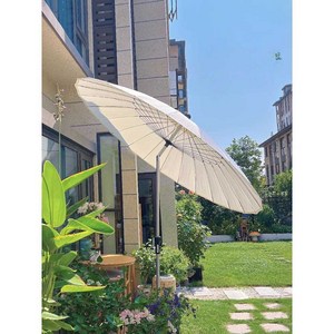 파라솔 카페 테라스 야외파라솔 꺽임파라솔, 카키색 2.5m 원형(32KG 탱크 포함)