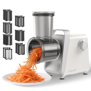 coomin 전동채칼 자동 야채슬라이서 만능 채써는기계 양배추채썰기 채소절단기 당근 감자 오이 양파 레몬 마늘 무 고추 양배추 과일 가정용