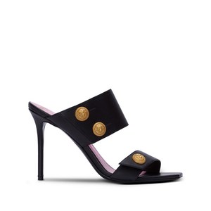 발망 버튼 클로저 가죽 샌들, Europe 38(KR 250), 블랙계열