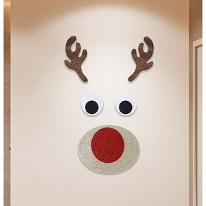 쿠이시 크리스마스 벽 창문 스티커 장식 데코 용품, 루돌프