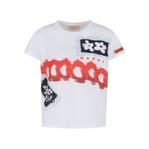 마르니 그래픽 프린트 티셔츠, 화이트계열, Italy 40(KR 55)