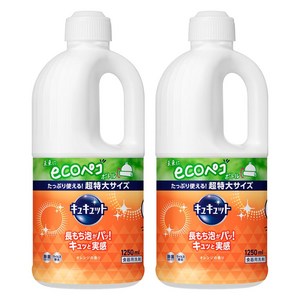 큐큣토 주방세제 오렌지향 리필용, 1.25L, 2개