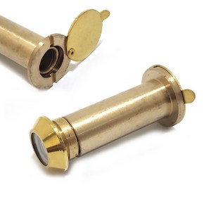 도어 현관문 외시경 12mm 문두께 50-80mm 골드 커버형 보안 도어뷰 렌즈 외부 확인, 1개