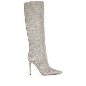돌체앤가바나 킴 돌체앤가바나 라인스톤 장식 새틴 부츠, Europe 41(KR 280), 실버계열