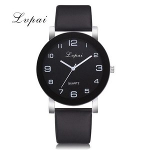 Lvpai 브랜드 팔찌 시계 여성용 패션 가죽 블랙 쿼츠 손목 시계 Rel Feminino Reloj Muje 114568