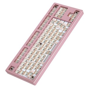 SPM AL87B 풀 알루미늄 텐키리스 TKL 핫스왑 커스텀 기계식 키보드 베어본 DIY키트, 핑크, -, 제조사축