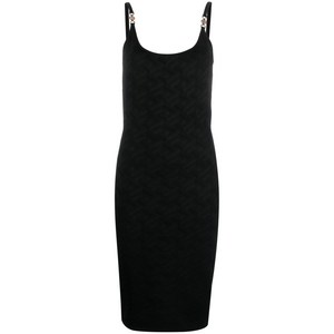 베르사체 라 그레카 니트 미디 드레스